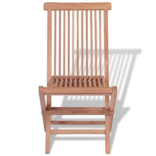 Folding Patio Chairs Set of 4 Solid Teak Wood Y642