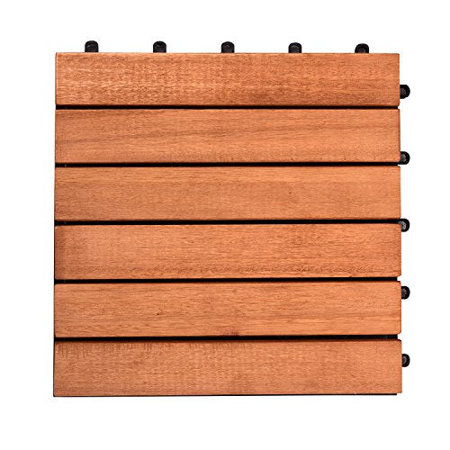8-Slat Acacia Hardwood Interlocking Deck Tile R5873