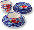 12-Piece Blue Floral Dinnerware Set Q191338