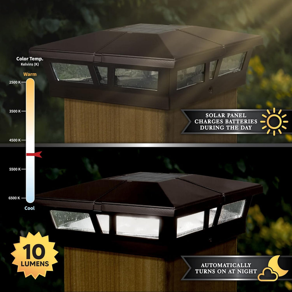6x6 Brown Aluminum Solar Post Cap U1741
