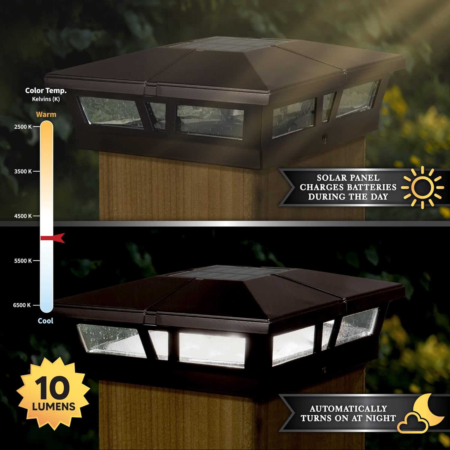 6x6 Brown Aluminum Solar Post Cap U1741