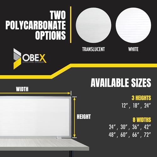White 24" X 24" Polycarbonate Privacy Screen with Aluminum Bracket G571
