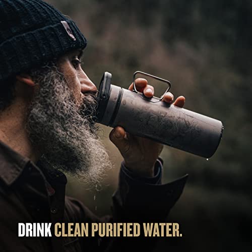 16.9 oz Titanium Water Purifier Filter Bottle D831546