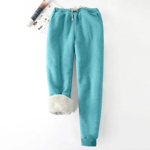 Fleece Loose Solid Color Thickened Plush Sports Trousers with Pockets N292949