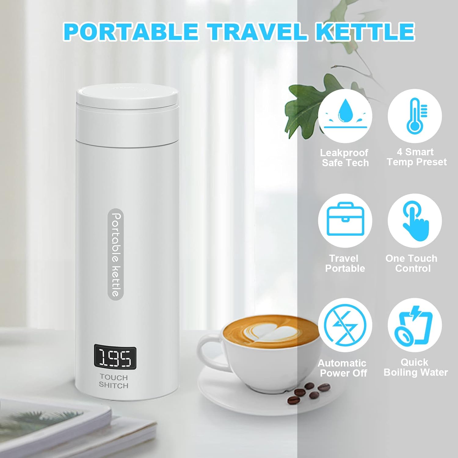 380ml Portable Electric Tea Kettle with Auto Shut-Off P330