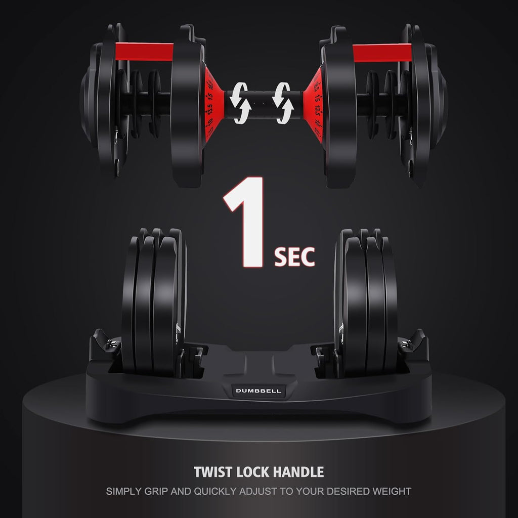 53LB 15 in 1 Adjustable Dumbbell Set with Anti-Slip Handle K7925