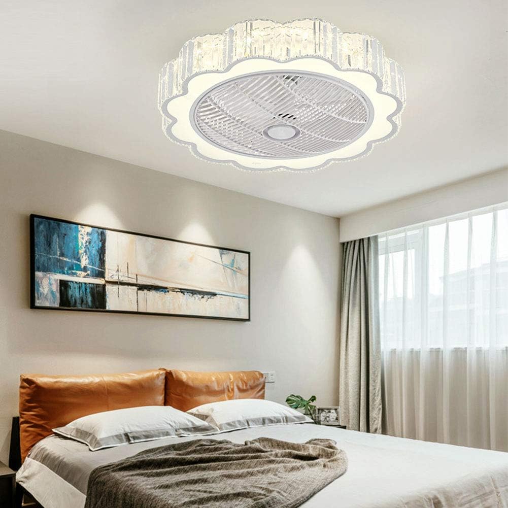 23" Ceiling Fan with Lights, Acrylic LED Ceiling Fan with Remote Control White B13642