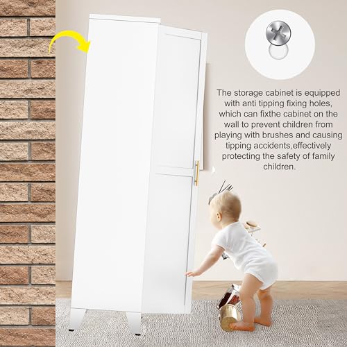 75.2”H Metal Pantry Storage Cabinet with Adjustable Shelves S8273