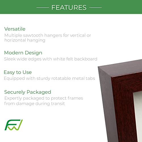 11” x 11” Dark Oak Wooden Shadow Box Frame with Tempered Glass A2300