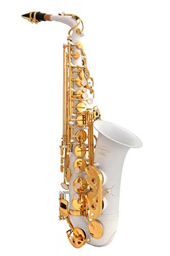 White-Gold Keys Alto Saxophone with Case J1658