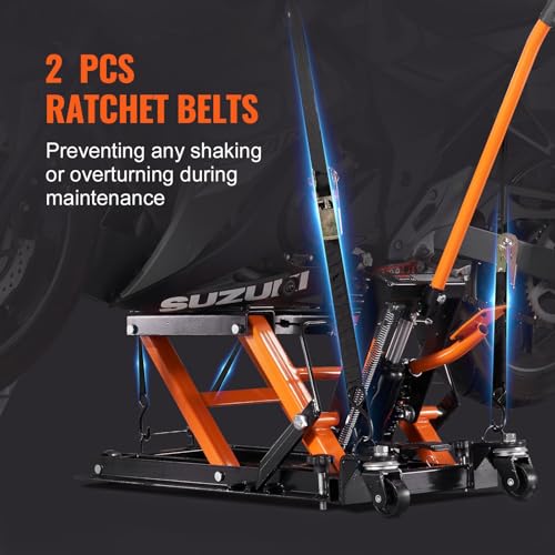 1500 LBS Hydraulic Scissor Motorcycle Jack Stand with 4 Wheels I48004