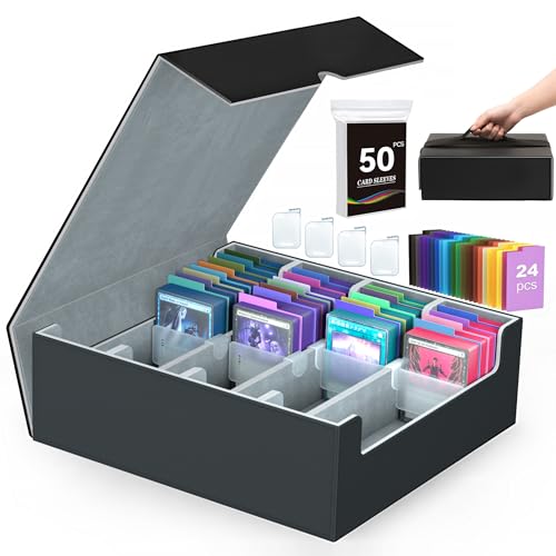 4-Row Trading Card Storage Box with 50 Sleeves & 24 Dividers H51891