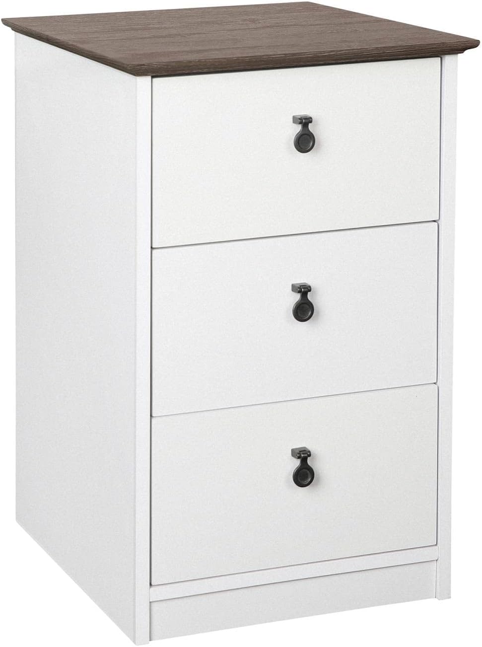 Gray Oak/White 3-Drawer Filing Cabinet N33308