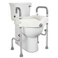 Grey+White 5 Inch Raised Toilet Seat with Handles J11631