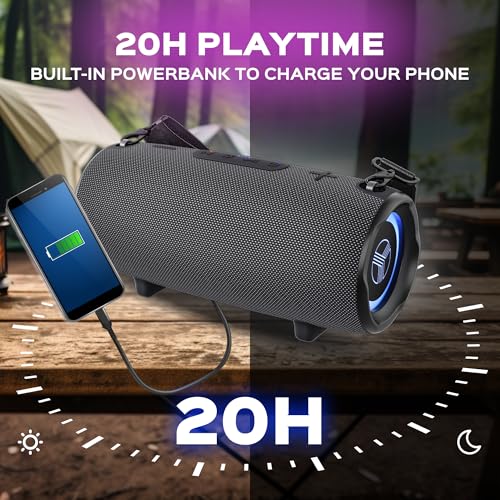 60W Stereo Wireless Speaker with Deep Bass, 20H Playtime, Waterproof E240281