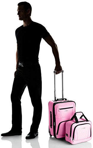 Pink Expandable 2-Piece Softside Upright Luggage Set E63528