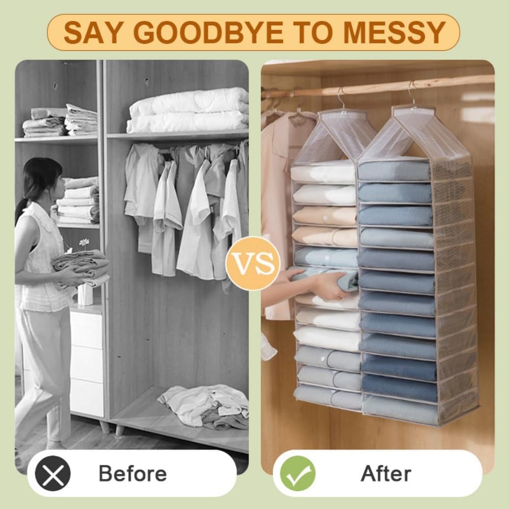 Hanging Wardrobe Organizer with 12 Storage Cubes F691
