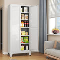 75.2”H Metal Pantry Storage Cabinet with Adjustable Shelves S8273