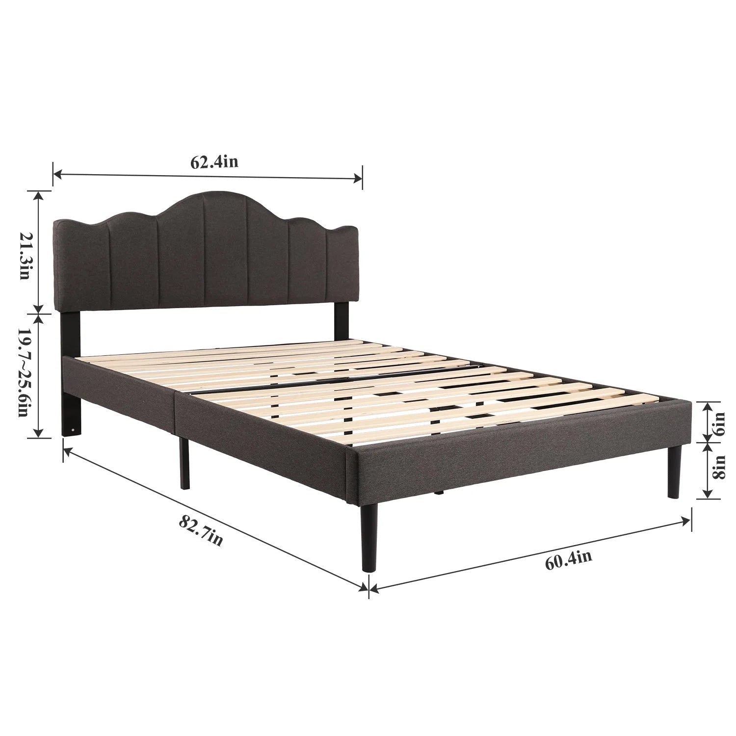 3-Piece Upholstered Bed Frame and 2 Nightstand V29285