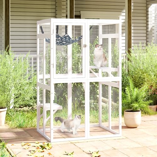 Black Wooden Cat Enclosure O831470