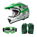 Red Spider Design Motorcycle Helmet with Goggles and Gloves Small G2695