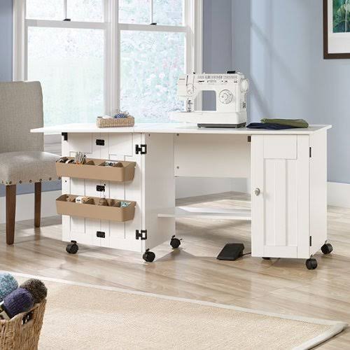 Soft White Sewing & Craft Cart V38077