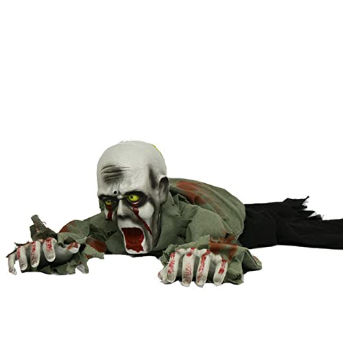 Scary Climbing Zombie Skeleton with Glowing Red Eyes and Creepy Sound R458773