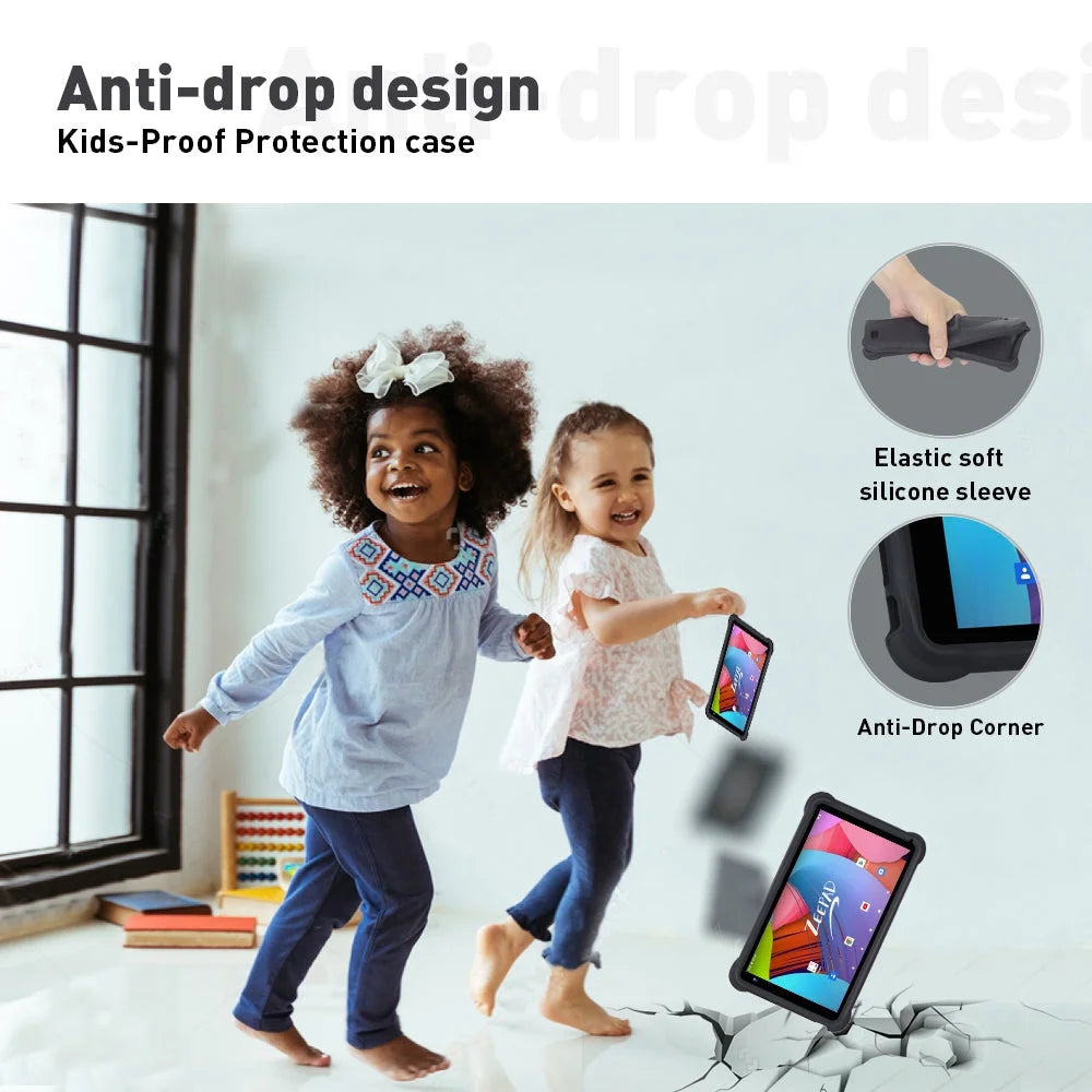Black 7inch Kids Tablet Computer Android 12 32GB Storage Touch Screen L714