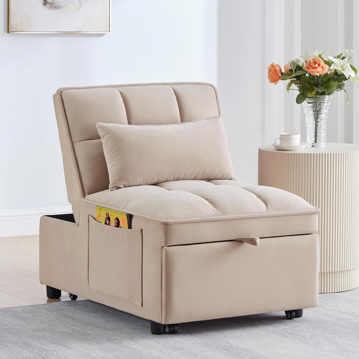 Gray Folding Single Sofa Bed F7728