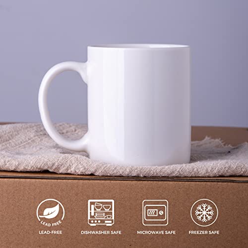 12 OZ White Ceramic Sublimation Mugs Set of 4 E5019