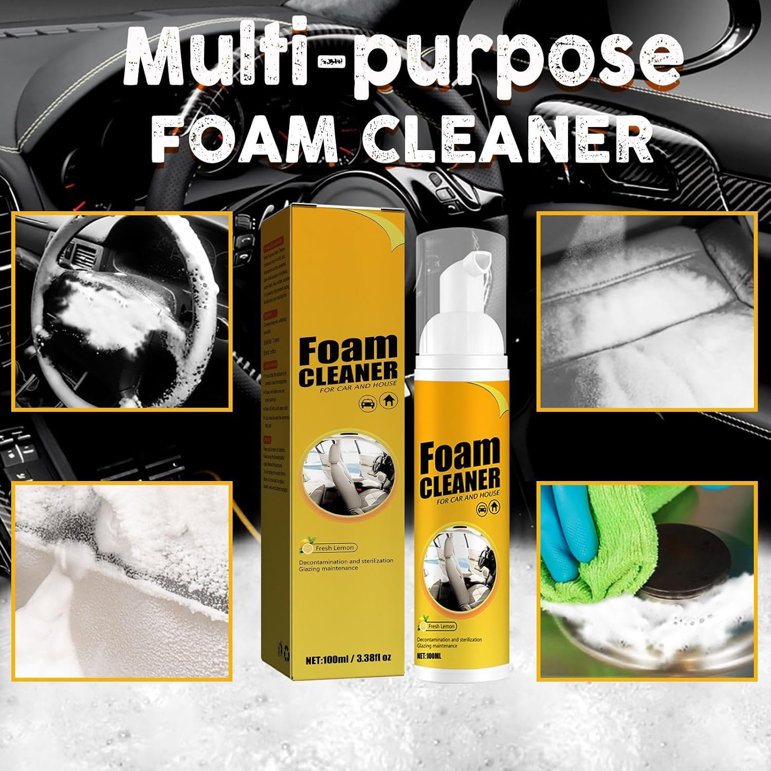 2PCS Multipurpose Foam Cleaner Lemon Flavor (100ml*2) Z333918
