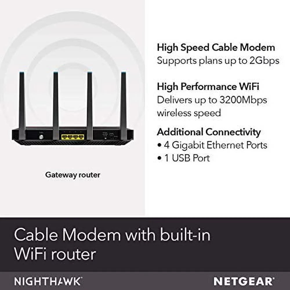 Cable Modem WiFi Router Combo AC3200 DOCSIS 3.1 T66523