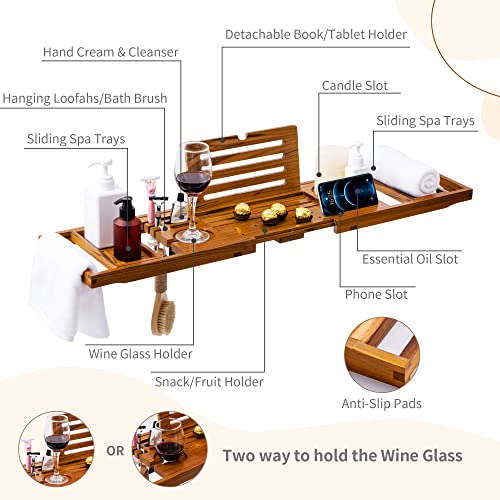 Teak Bathtub Tray with Expandable Handles X929023