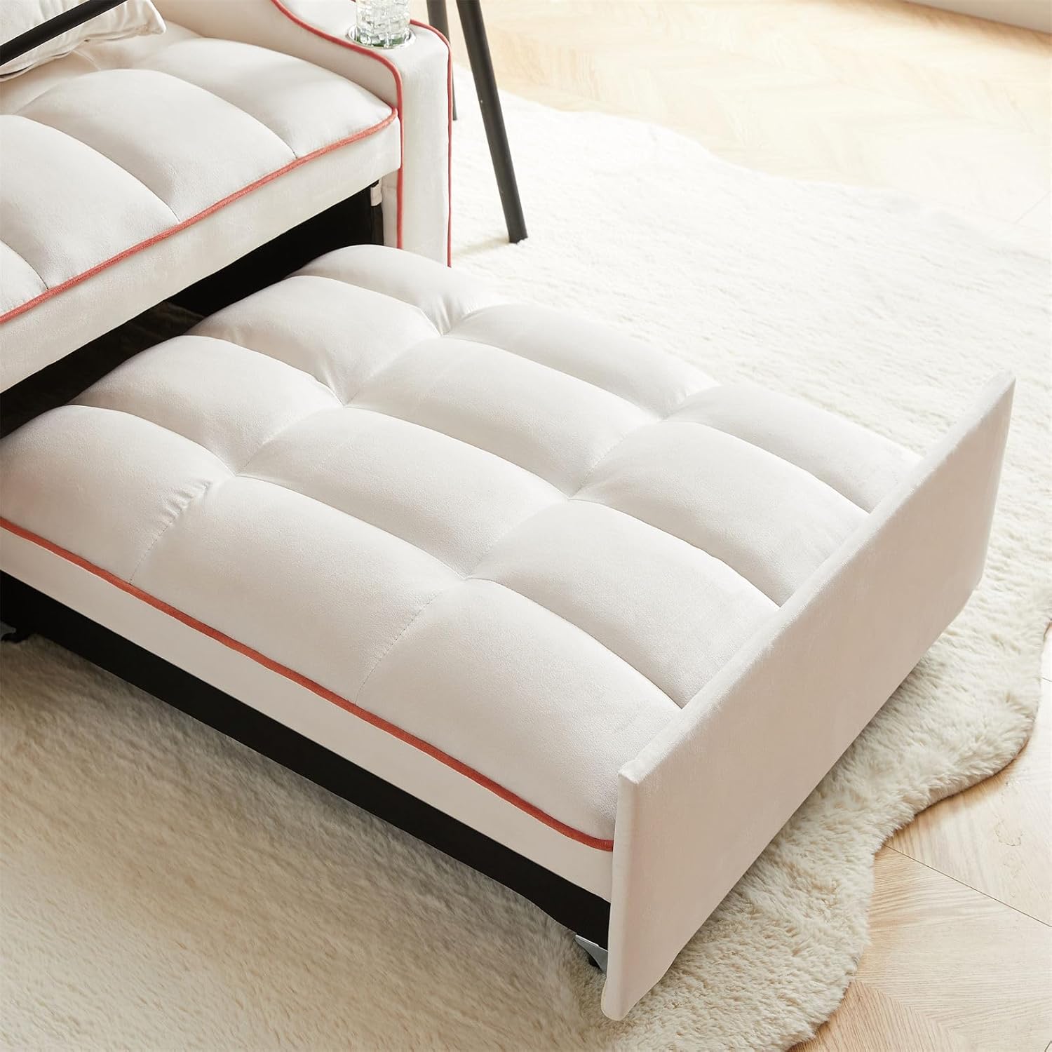 3-in-1 Convertible Pull Out Sleeper Chair Bed with Multi-Pockets M3240