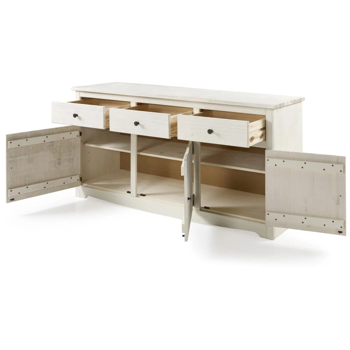 White Distressed Wood Buffet Sideboard J27364