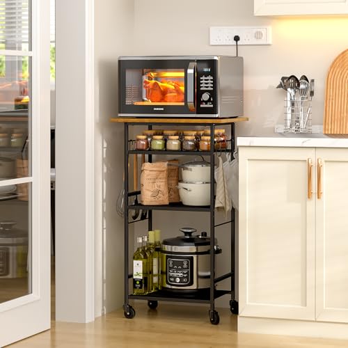 3 Tier Rolling Kitchen Microwave Cart with Adjustable Shelf Z9242