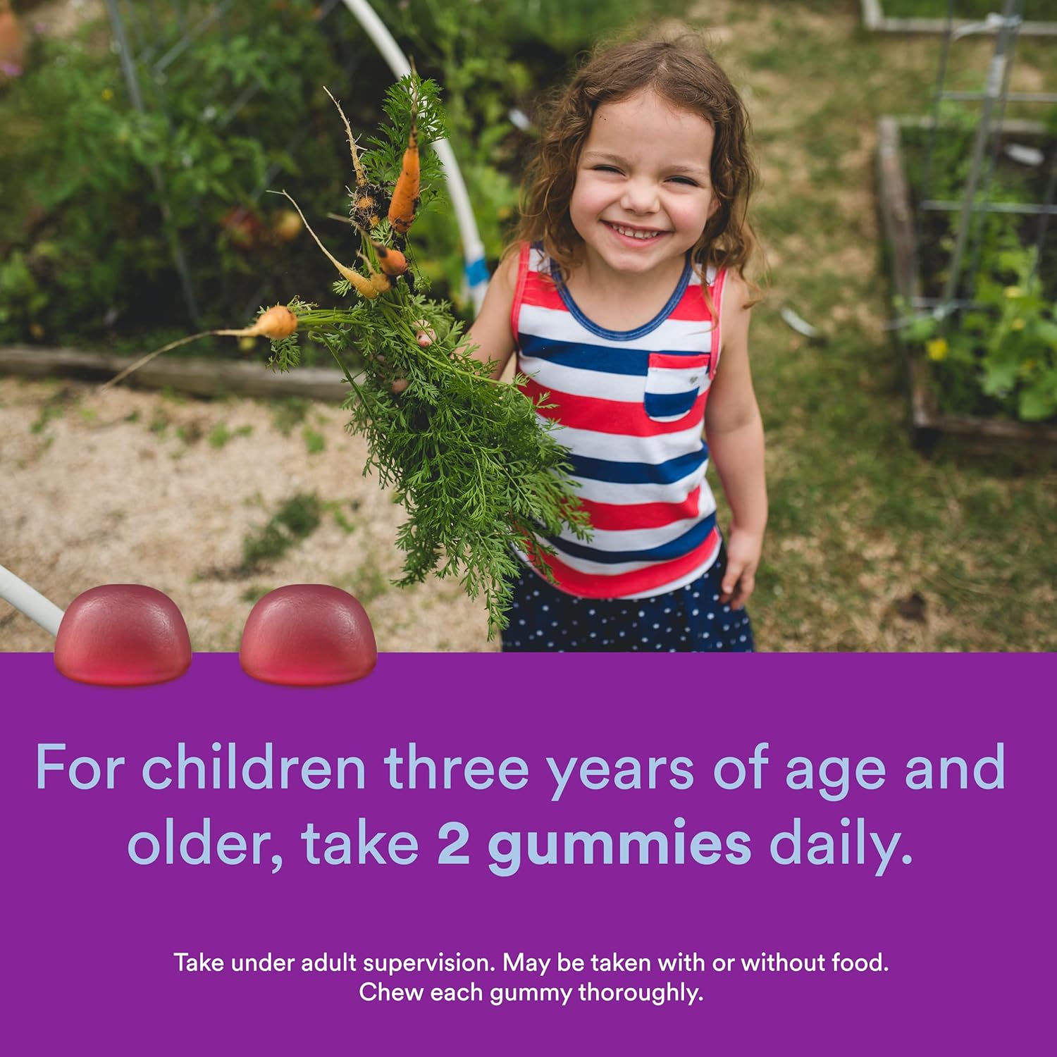 Kids Probiotic Immunity Gummies, Prebiotics & Probiotics, Gluten Free, Vegan, Grape Flavor, 60 Count T3247
