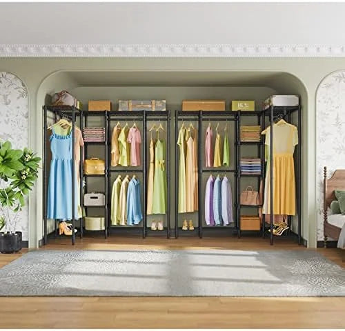 67.5" L Shaped Freestanding Wire Garment Rack Q57455