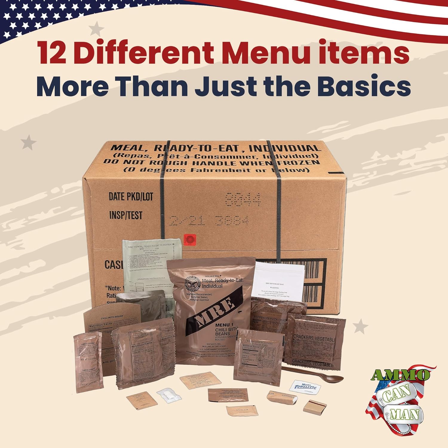 12ct US Military Surplus MRE Meals Ready to Eat V285245