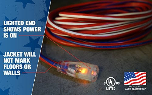 100-Feet 12/3 Extension Cord with Lighted End R925