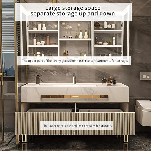 44" Freestanding Bathroom Vanity with Sink and LED Mirror P5850