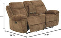 Nutmeg Reclining Loveseat with Console E32536