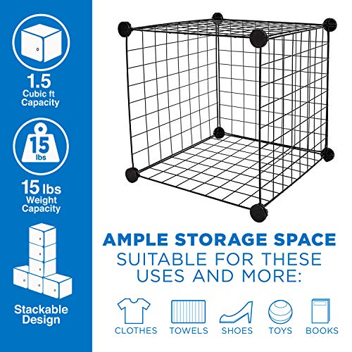 12-Cube Black Metal Wire Storage Organizer E503683