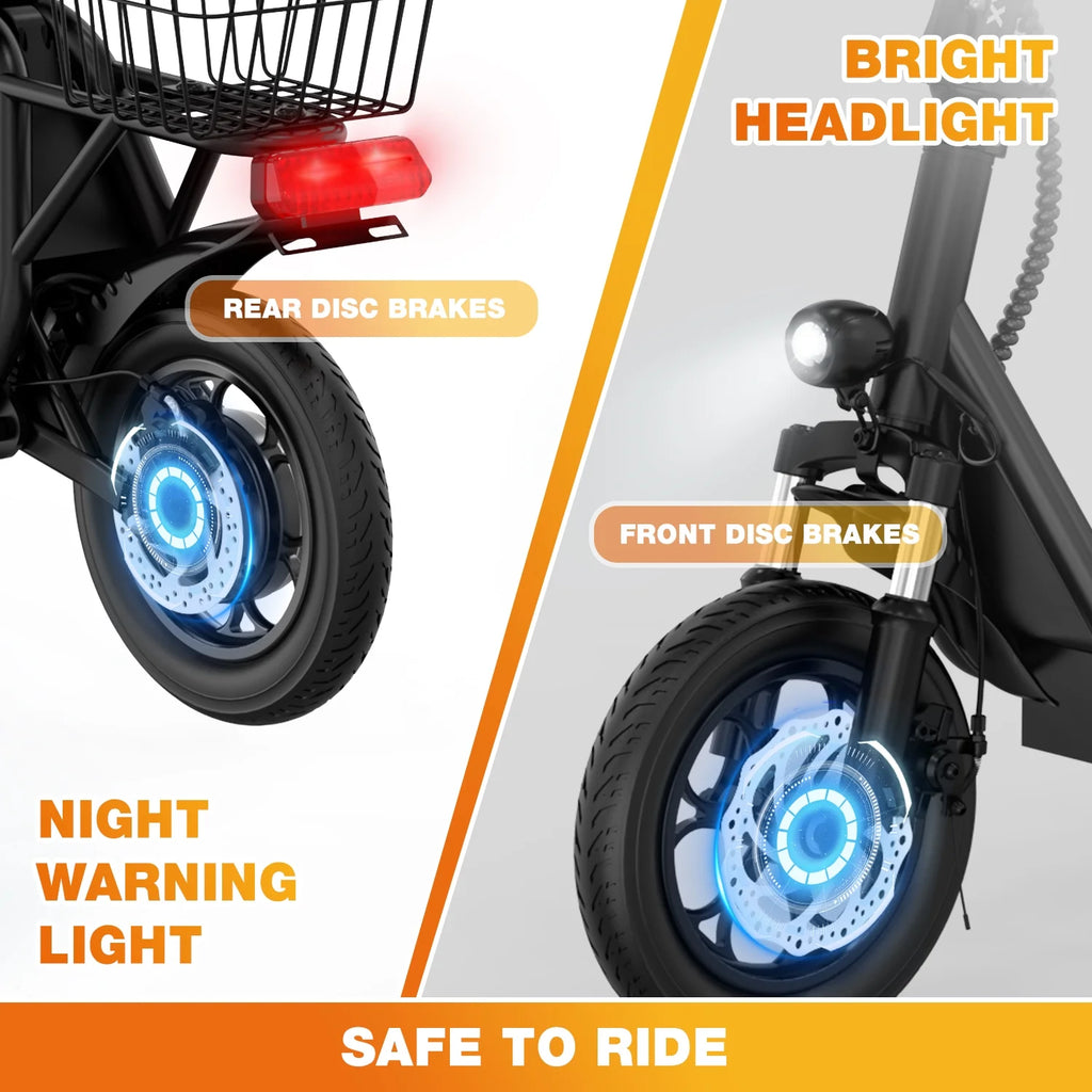 400W Motor 12" Pneumatic Tire Foldable Electric Scooter with Seat N957