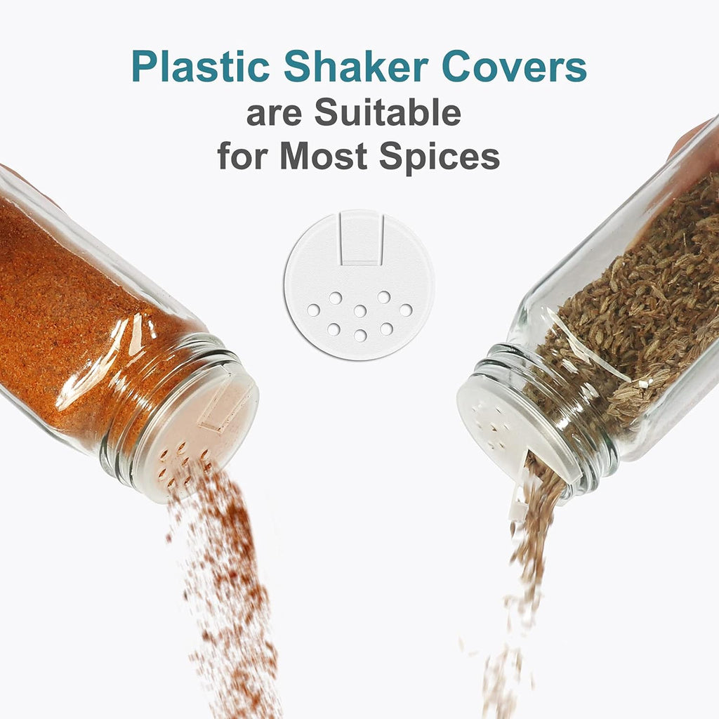 48 Pack 4oz Glass Spice Jars with Silver Metal Caps T4936