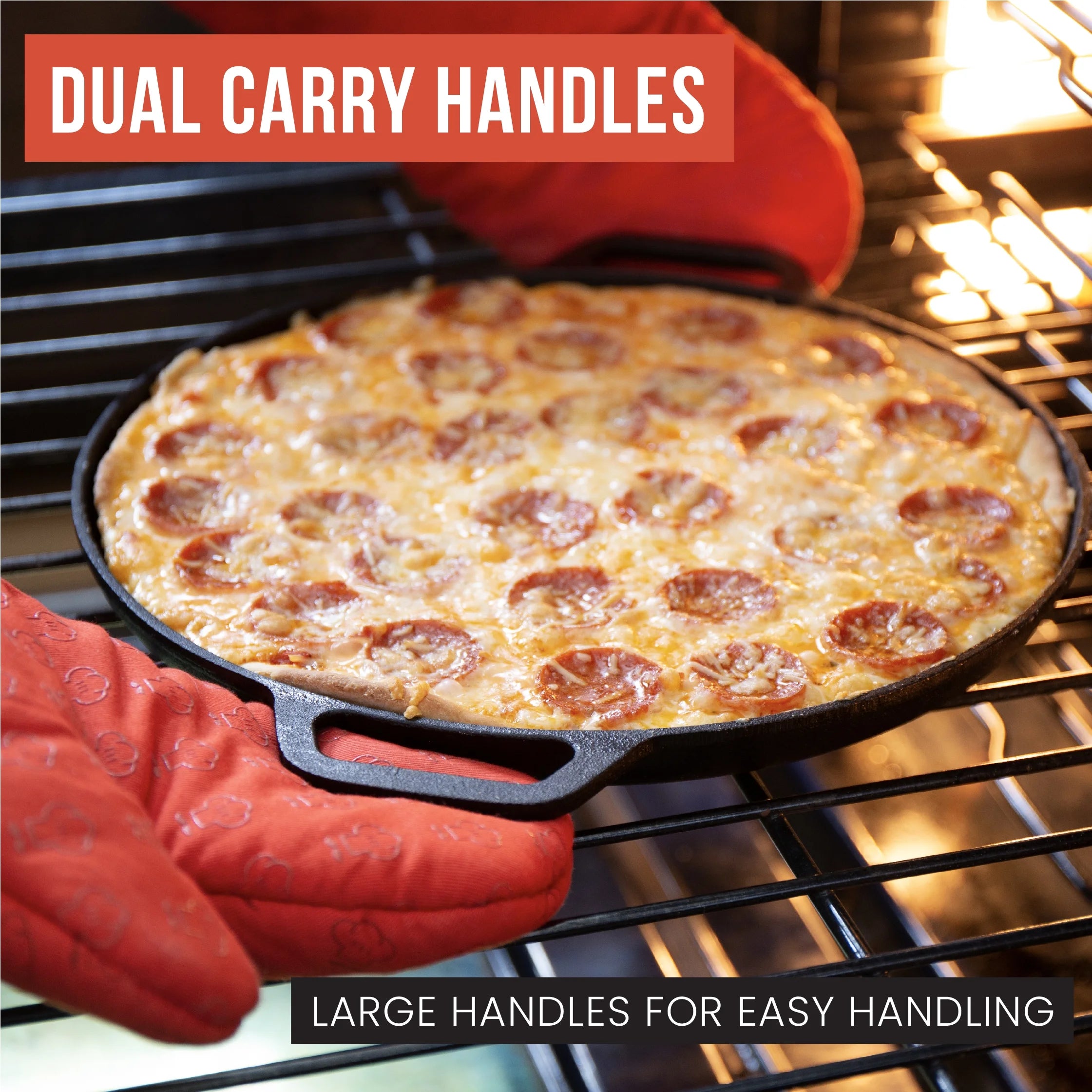 Black 12 in x 14 in x 1 in Cast Iron Baking Pizza Pan O698