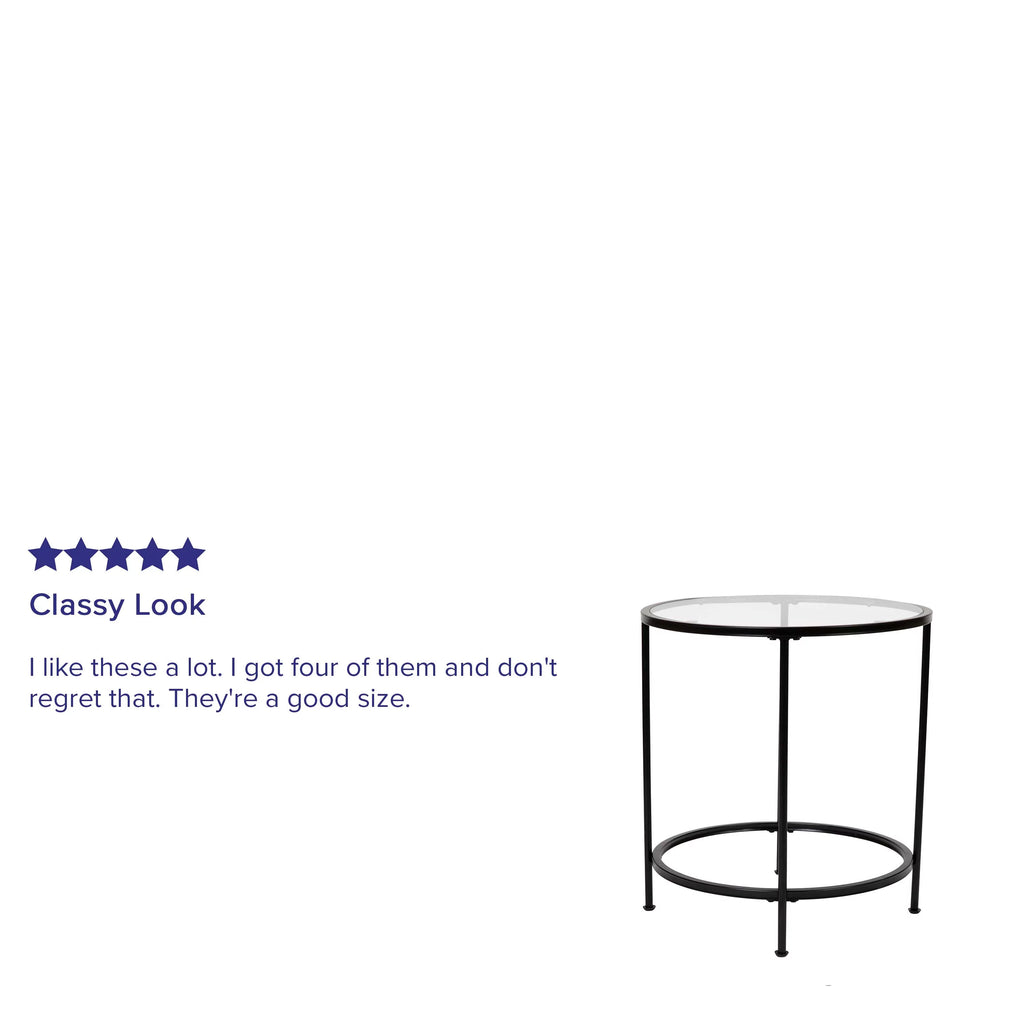 Clear Matte Black End Table Y9591