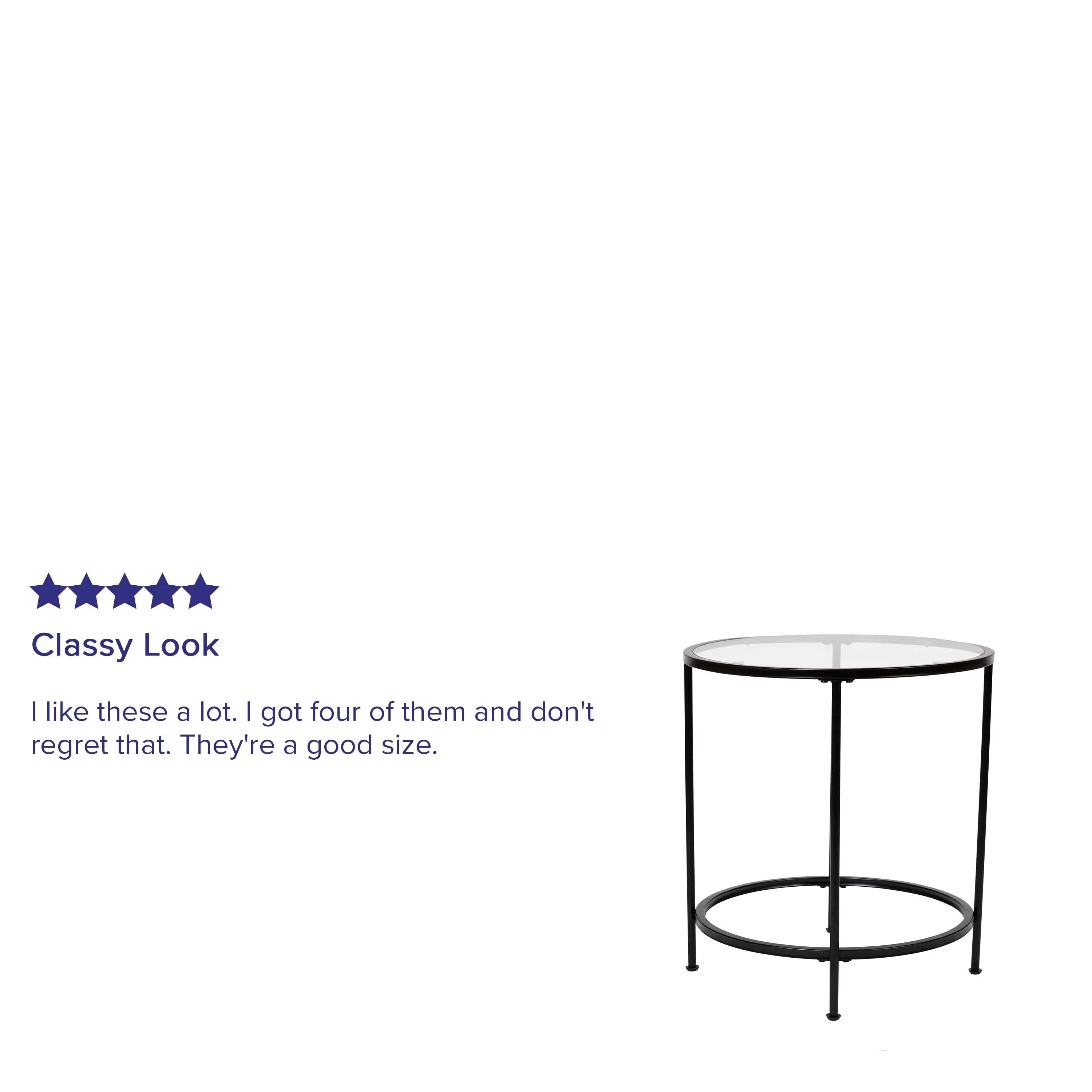 Clear Matte Black End Table Y9591