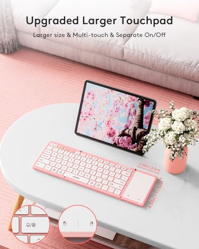 Foldable Bluetooth Keyboard with Touchpad, Black E70384