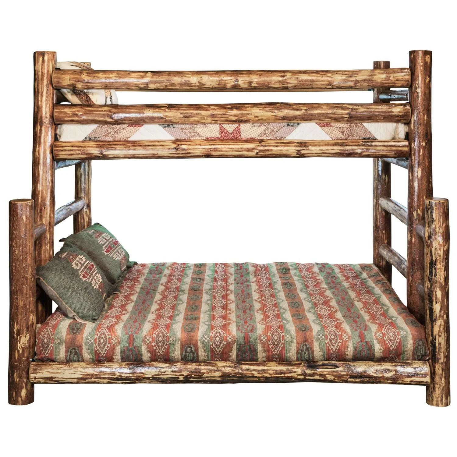 Brown Wood Twin over Full Bunk Bed A139830